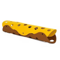 Thumbnail for DIY Felt Cat Tunnel - Foldable Egg Roll-Shaped Pet Toy with Multiple Holes(Brown+Yellow)