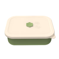 Thumbnail for Dark green Microwave-Safe Silicone Lunch Box with 4 Compartments - Airtight Bento Box for Work and Travel