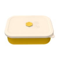 Thumbnail for Yellow Microwave-Safe Silicone Lunch Box with 4 Compartments - Airtight Bento Box for Work and Travel