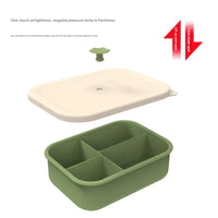 Thumbnail for Yellow Microwave-Safe Silicone Lunch Box with 4 Compartments - Airtight Bento Box for Work and Travel
