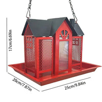 Thumbnail for Charming House-Shaped Hanging Bird Feeder - Durable Metal Design for Wild Birds(pink)