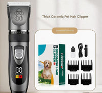 Thumbnail for Professional Pet Grooming Hair Clipper Kit - Rechargeable, Low Noise, with Ceramic Blades & 5-Speed Adjustment(Gray)