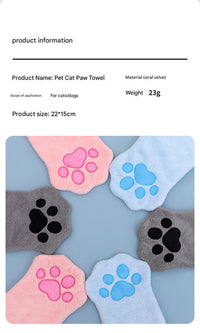 Thumbnail for Adorable Pet Paw Grooming & Drying Mitt - Super Absorbent Fleece Material(Blue)
