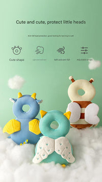 Thumbnail for Adorable Baby Head Protector Backpack Cushion - Anti-Fall Toddler Safety Pad with Adjustable Straps(Yellow Tiger)