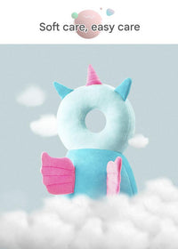 Thumbnail for Adorable Baby Head Protector Backpack Cushion - Anti-Fall Toddler Safety Pad with Adjustable Straps(Purple Dragon)