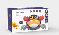 Thumbnail for Interactive Crawling Crab Baby Toy with Music, Lights & Obstacle Avoidance(Orange)