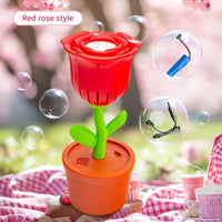 Thumbnail for Electric Flower Bubble Machine with Music - Rechargeable, 10-Hole Output(Red)