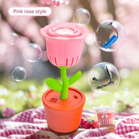 Thumbnail for Electric Flower Bubble Machine with Music - Rechargeable, 10-Hole Output(Pink)