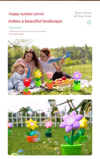 Thumbnail for Electric Flower Bubble Machine with Music - Rechargeable, 10-Hole Output(Pink)