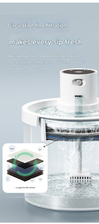Thumbnail for Blue Wireless Automatic Pet Water Fountain - 2.2L Motion Sensor Dispenser