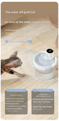 Thumbnail for Orange Wireless Automatic Pet Water Fountain - 2.2L Motion Sensor Dispenser