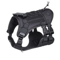 Thumbnail for Black Tactical Dog Training Harness - Adjustable Vest for Training and Walking - M