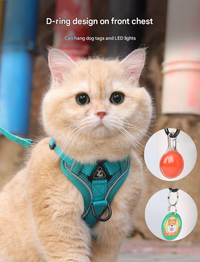 Thumbnail for Grey Reflective Mesh Dog Harness and Leash Set - Adjustable No-Pull Vest - L