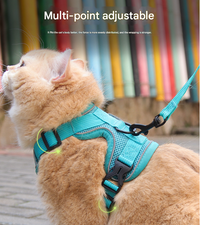 Thumbnail for Brown Reflective Mesh Dog Harness and Leash Set - Adjustable No-Pull Vest - L