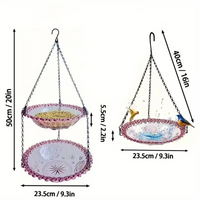 Thumbnail for Pink Easy Clean Hanging Bird Feeder - Double Layer Durable Plastic Design for Patios