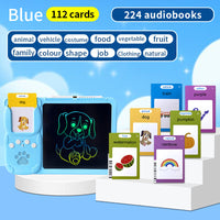 Thumbnail for Blue (112 cards, pure English) Kids Interactive Early Education Toy: Combination Card Reader & LCD Drawing Board for Toddlers