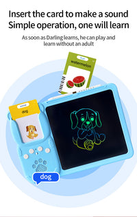 Thumbnail for Blue (112 cards, pure English) Kids Interactive Early Education Toy: Combination Card Reader & LCD Drawing Board for Toddlers