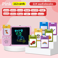 Thumbnail for Pink (112 cards, pure English) Kids Interactive Early Education Toy: Combination Card Reader & LCD Drawing Board for Toddlers