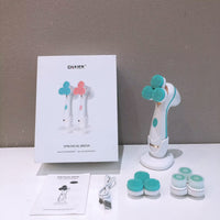 Thumbnail for Blue 3-Head Electric Facial Cleansing Brush - Rechargeable Spin Scrubber Kit