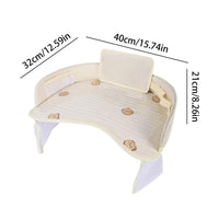 Thumbnail for Kids Car Seat Travel Tray - Waterproof Lap Desk with Storage Pockets (Beige Bear - Round)