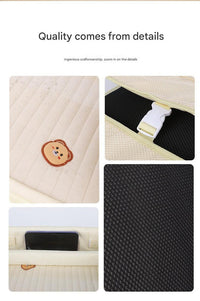 Thumbnail for Kids Car Seat Travel Tray - Waterproof Lap Desk with Storage Pockets (Beige Bear - Square)