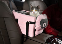 Thumbnail for Pink Pet Car Booster Seat for Small Dogs & Cats - Safe Travel Carrier Bed