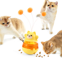 Thumbnail for Yellow 3-in-1 Interactive Cat Toy - Tumbler, Treat Dispenser, Track & Teaser Ball