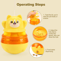 Thumbnail for Yellow 3-in-1 Interactive Cat Toy - Tumbler, Treat Dispenser, Track & Teaser Ball