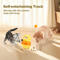 Thumbnail for Pink 3-in-1 Interactive Cat Toy - Tumbler, Treat Dispenser, Track & Teaser Ball