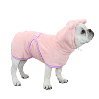 Thumbnail for Pink Hooded Dog Bathrobe - Super Absorbent, Adjustable Fit, Cozy Pet Towel (Size : XL)
