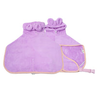 Thumbnail for Purple Hooded Dog Bathrobe - Super Absorbent, Adjustable Fit, Cozy Pet Towel (Size : M)