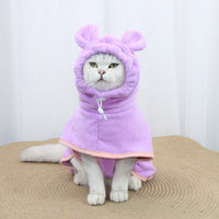Thumbnail for Purple Hooded Dog Bathrobe - Super Absorbent, Adjustable Fit, Cozy Pet Towel (Size : XL)
