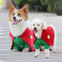 Thumbnail for Christmas Dog Costume - Festive Hooded Cape & Green Jumpsuit Outfit (Size : XL)