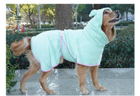Thumbnail for Green Hooded Dog Bathrobe - Super Absorbent, Adjustable Fit, Cozy Pet Towel (Size : XS)