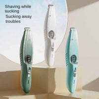 Thumbnail for Green Rechargeable Pet Grooming Clipper with Built-in Vacuum - Low Noise Hair Trimmer for Dogs & Cats