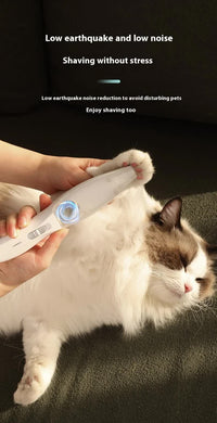 Thumbnail for White Rechargeable Pet Grooming Clipper with Built-in Vacuum - Low Noise Hair Trimmer for Dogs & Cats