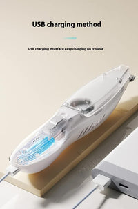 Thumbnail for White Rechargeable Pet Grooming Clipper with Built-in Vacuum - Low Noise Hair Trimmer for Dogs & Cats