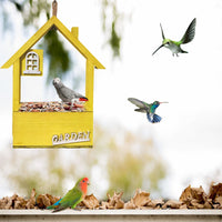 Thumbnail for Pink Charming Wooden House Hanging Bird Feeder - Attract Wild Birds to Your Garden