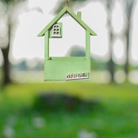 Thumbnail for Green Charming Wooden House Hanging Bird Feeder - Attract Wild Birds to Your Garden