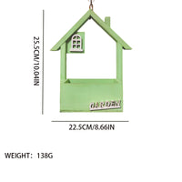 Thumbnail for Yellow Charming Wooden House Hanging Bird Feeder - Attract Wild Birds to Your Garden