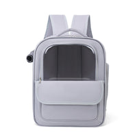 Thumbnail for Grey Spacious Pet Carrier Backpack with Clear Window - Comfortable Travel Bag for Cats & Small Dogs