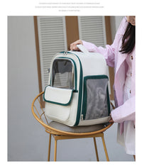 Thumbnail for Grey Spacious Pet Carrier Backpack with Clear Window - Comfortable Travel Bag for Cats & Small Dogs