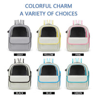 Thumbnail for Beige And Pink Spacious Pet Carrier Backpack with Clear Window - Comfortable Travel Bag for Cats & Small Dogs