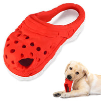 Thumbnail for Size S Red Tough Slipper Dog Chew Toy - Natural Rubber Treat Dispenser & Teeth Cleaner for Interactive Play & Boredom Relief