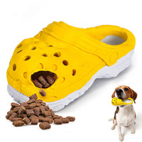 Thumbnail for Size L Yellow Tough Slipper Dog Chew Toy - Natural Rubber Treat Dispenser & Teeth Cleaner for Interactive Play & Boredom Relief