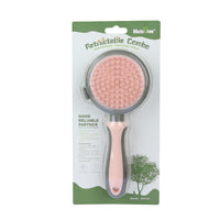 Thumbnail for Pink And Grey Dual-Sided Pet Grooming Brush - Self-Cleaning Slicker & Gentle Massage Bath Comb for Dogs & Cats