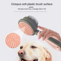 Thumbnail for Pink And Grey Dual-Sided Pet Grooming Brush - Self-Cleaning Slicker & Gentle Massage Bath Comb for Dogs & Cats