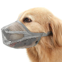 Thumbnail for 2 Pcs Size M Grey Breathable Mesh Dog Muzzle - Anti-Barking, Biting & Chewing - Adjustable & Comfortable Nylon Muzzle for Dogs