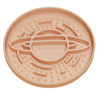 Thumbnail for Apricot Silicone Planet Slow Feeder Dog Bowl - 2-in-1 Anti-Choke Lick Mat for Healthy Eating & Fun