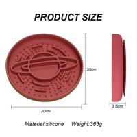 Thumbnail for Dark Red Silicone Planet Slow Feeder Dog Bowl - 2-in-1 Anti-Choke Lick Mat for Healthy Eating & Fun